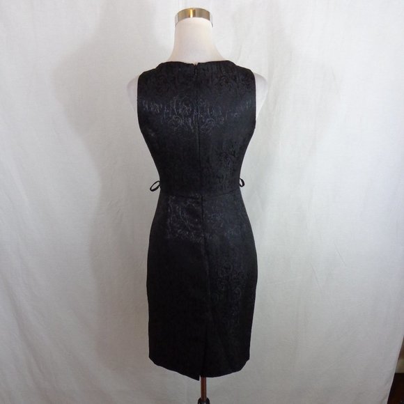 BLACK COCKTAIL SHEATH DRESS SZ 4 - Picture 3 of 4